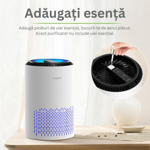 CONOPU® Purificator de AER 300, Filtru HEPA H13, Carbon activ, Super silențios 🌳